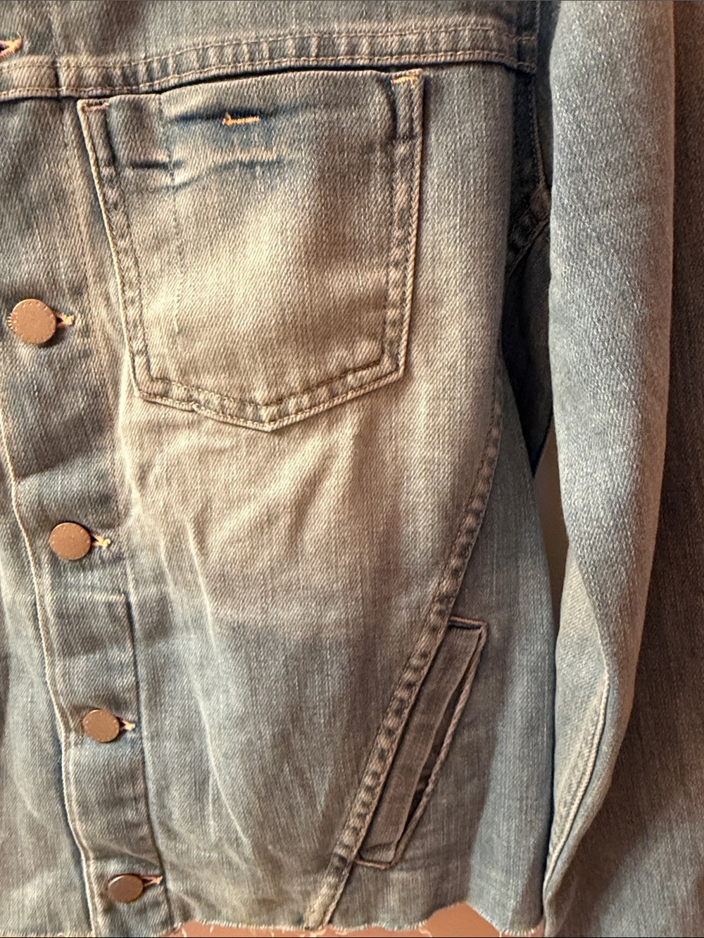 L'AGENCE Light Wash Denim Jean Jacket - Picture 3 of 5